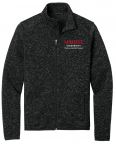 Men's Black Heather Full Zip Fleece Jacket with Embroidered PA Logo